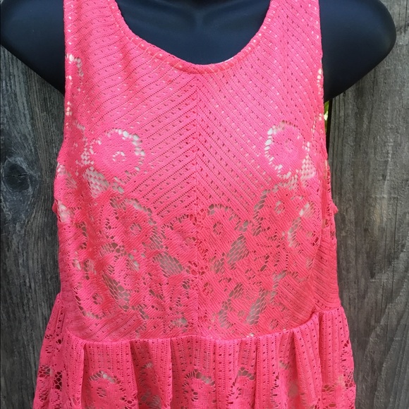 Free people coral lace dress - Picture 3 of 8